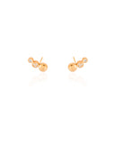 Ear Cuff Redondo Cravejado Cristal Banhado a Ouro 18K