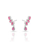 Ear Cuff Rubi Cravejado Cristal com Gota Pendente