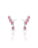 Ear Cuff Rubi Cravejado Cristal com Gota Pendente