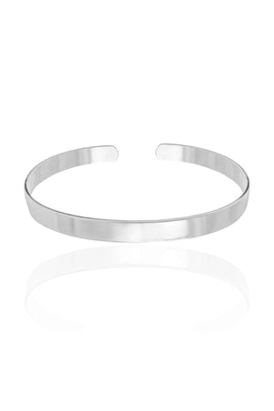 Bracelete Liso Ródio Branco