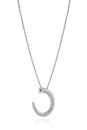 Gargantilha Veneziana Oval Liso Vazado Ródio Branco - 45 cm