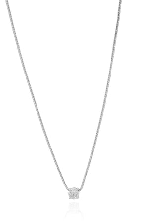 Gargantilha Veneziana Ponto de Luz Cristal 5 mm Ródio Branco - 45 cm