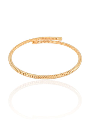 Bracelete Mola Espiral 3 mm Banhado a Ouro 18K