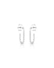 Brinco Meia Argola Oval Craveja Cristal
