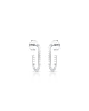 Brinco Meia Argola Oval Craveja Cristal