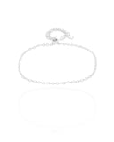 Pulseira Elos Corações Cristal Fecho Gravata Ródio Branco
