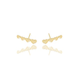 Ear Cuff Quatro Corações Detalhes Banhado a Ouro 18K