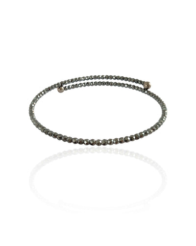 Pulseira Hematita Mola Ródio Negro