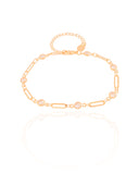 Pulseira Elos Pontos de Luz Cristal Banhado a Ouro 18K