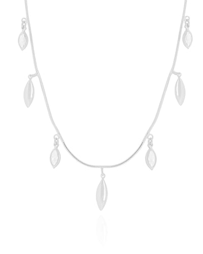 Choker Navetes Zircônia com Cristal Ródio Branco - 30 cm