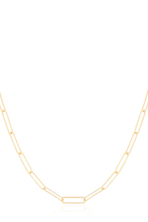 Gargantilha Elos Detalhados Banhado a Ouro 18K