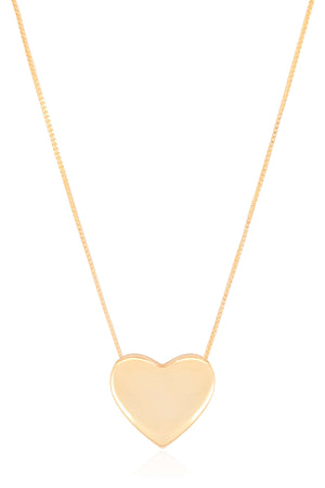 Gargantilha Veneziana Coração Liso Banhado a Ouro 18K