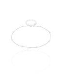 Tornozeleira Veneziana Bolinhas 1 mm Ródio Branco