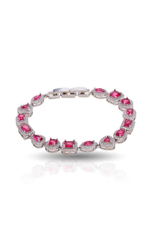 Pulseira Riviera Mix Rubi Cravejada Cristal com Fecho Italiano