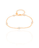 Pulseira Elos Pontos de Luz Cristal Banhado a Ouro 18K