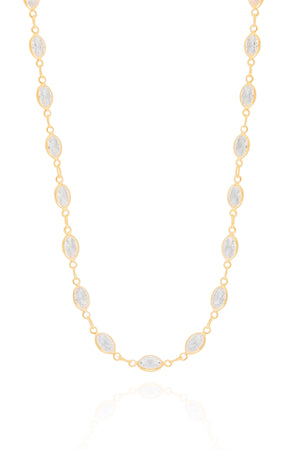 Choker Zircônias Oval Banhado a Ouro 18K