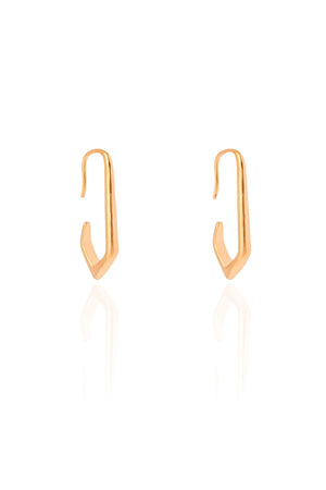 Brinco Geométrico Gancho 2.4 cm Banhado a Ouro 18K