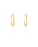 Brinco Geométrico Gancho 2.4 cm Banhado a Ouro 18K