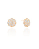 Brinco Flor Cravejado Cristal 1.7 cm Banhado a Ouro 18K