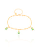 Pulseira Gomos Gotas Turmalina Banhado a Ouro 18K