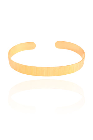 Bracelete Esteira Texturizado 7 mm Banhado a Ouro 18K
