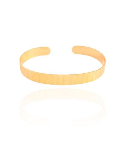 Bracelete Esteira Texturizado 7 mm Banhado a Ouro 18K