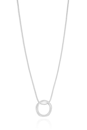 Gargantilha Circulo Torcido Ródio Branco 18K - 45 cm