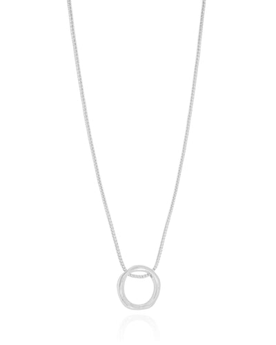 Colar Círculo Torcido Ródio Branco - 45 cm