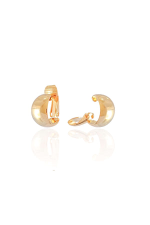 Brinco Argola de Pressão Lisa 1.3 cm  Banhado a Ouro 18K