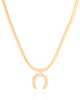 Gargantilha Snake Ferradura Cravejada Cristal Banhado a Ouro 18K - 40 cm