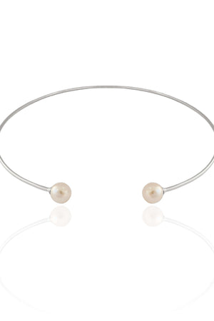 Aro Pérolas Ródio Branco