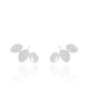 Ear Cuff Trio Oval Liso Ródio Branco