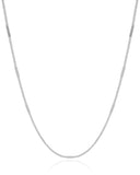 Gargantilha Longa Grumet Achatada Ródio Branco - 80 cm