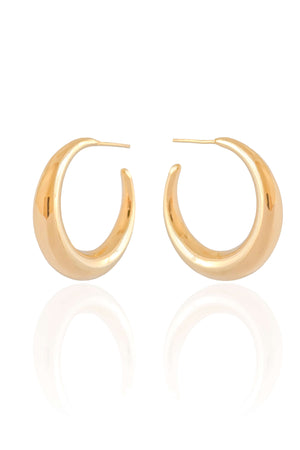 Brinco Argola Lisa 2.8 cm Banhado a Ouro 18K