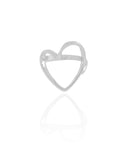 Anel Coração Vazado Tamanho 25 Ródio Branco