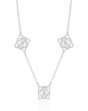 Gargantilha Inspiração Marcas Ródio Branco - 45 cm