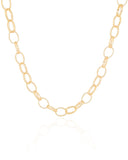 Choker Elos Ovais Lisos Banhado a Ouro 18K