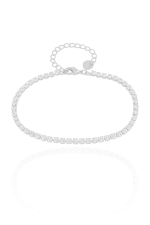 Pulseira Riviera Cristal 2.5 mm Ródio Branco