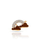 Broche Nuvem Arco-Iris Esmaltado Marrom com Detalhes Cravejado Cristal