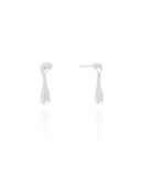 Brinco Orgânico Liso 2.2 cm Ródio Branco