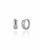 Brinco Argola Click com Detalhes Ovais Cravejados Cristal
