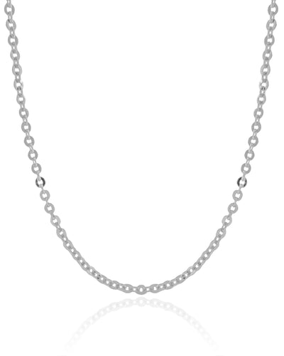 Choker Elos 3 mm Ródio Branco - 32 cm