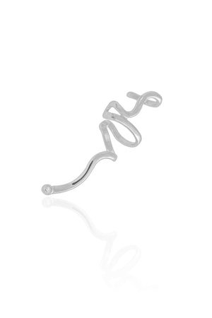 Piercing Cobra Ponto de Luz Cristal  Ródio Branco