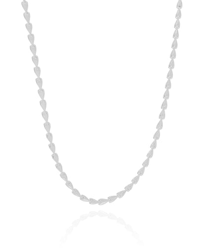 Choker Plaquinhas Lisas 3 mm Ródio Branco - 35 cm
