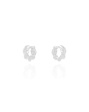 Brinco Argola Click Torcida Lisa 1.4 cm Ródio Branco