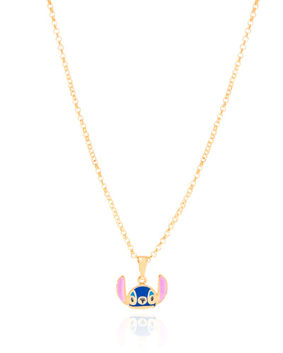 Colar Infantil Elos Stitch 1 cm Banhado a Ouro 18K - 45 cm