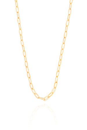 Choker Elos Ovais 3 mm Banhado a Ouro 18K