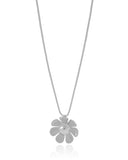 Gargantilha Veneziana Flor Lisa 2.3 cm Ródio Branco - 45 cm