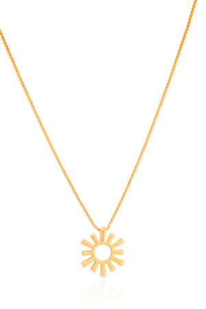 Gargantilha Veneziana Sol Vazado Banhado a Ouro 18K - 45 cm