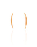Brinco Fio Abaulado Liso 3.4 cm Banhado a Ouro 18K